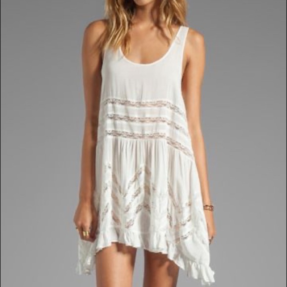 Free People Voile and Lace Trapeze Slip M